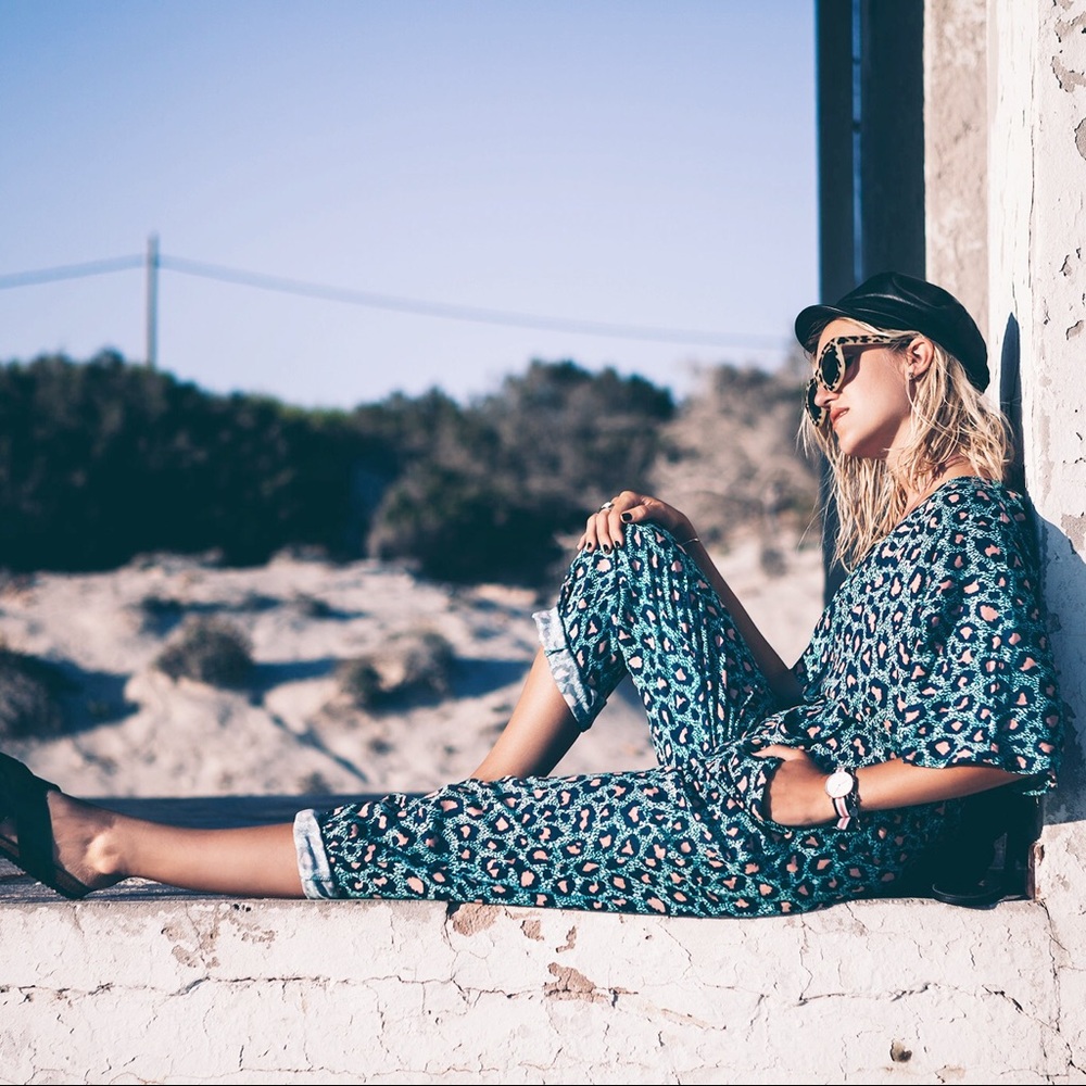 H&M - Green/Pink Leopard Print Jumpsuit - image 4